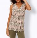 Druck-Shirttop flamingo-schwarz-bunt