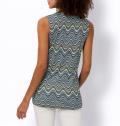 Druck-Shirttop khaki-schwarz-bunt