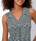 Druck-Shirttop khaki-schwarz-bunt