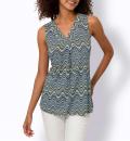 Druck-Shirttop khaki-schwarz-bunt