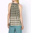 Druck-Shirttop mit Falten schwarz-beige
