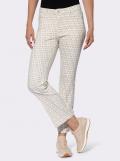 Druck-Stretchhose beige-ecru