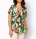 Druckbluse mitKette reseda-apfel