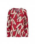 Druckbluse rot-sand