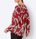 Druckbluse rot-sand