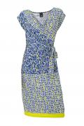 Druckkleid blau-weiß-gelb