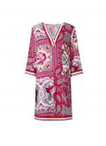 Druckkleid mit 3/4-langen Ärmeln ecru-rosé