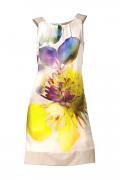 Druckkleid sand-gelb-bunt