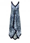 Druckkleid weiß-blau
