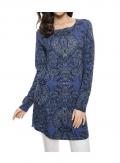 Druckpullover blau