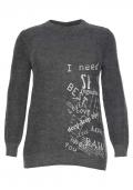 Druckpullover grau