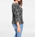 Druckpullover grau-schwarz