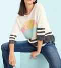 Druckpullover natur-bunt
