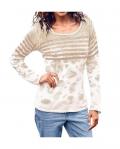 Druckpullover sand-ecru