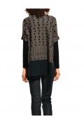 Druckpullover taupe-schwarz