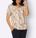 Druckshirt mit Falten champagner-rosenholz