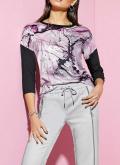 Druckshirt mit Nieten schwarz-mauve