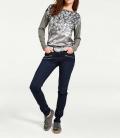 Druckshirt mit Pailletten khaki