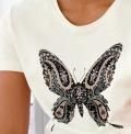 Druckshirt mit Schmucksteinchen ecru