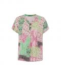 Druckshirt mit Zierknöpfen rosé-jade