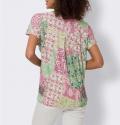 Druckshirt mit Zierknöpfen rosé-jade