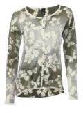 Druckstrickjacke oliv-sand