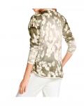 Druckstrickjacke oliv-sand