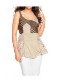 Drucktop taupe
