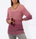Farbverlauf-Pullover fuchsia-gemustert
