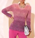 Farbverlauf-Pullover fuchsia-gemustert
