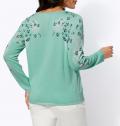Feinstrick-Druckpullover kalkmint-salbei