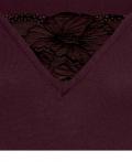 Feinstrickkleid mit Spitze weinrot
