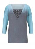 Feinstrickpullover blau-grau