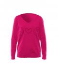 Feinstrickpullover mit Muster in 3D-Optik pink