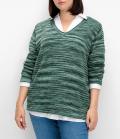 Flammgarn-Struktur-Pullover grün