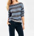 Flausch-Pullover blau-grau