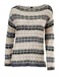 Flausch-Pullover grau-creme