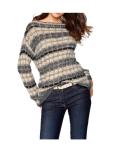 Flausch-Pullover grau-creme
