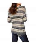 Flausch-Pullover grau-creme