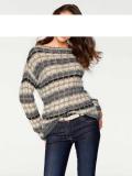 Flausch-Pullover grau-creme