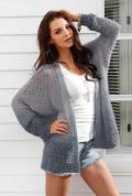 Flausch-Strickjacke anthrazit-grau