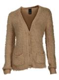 Flausch-Strickjacke camel