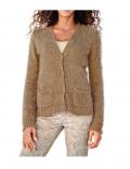 Flausch-Strickjacke camel