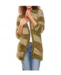 Flausch-Strickjacke oliv