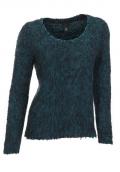 Flauschpullover petrol geflammt
