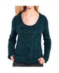 Flauschpullover petrol geflammt