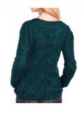Flauschpullover petrol geflammt