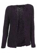 Flauschstrickjacke lila-geflammt