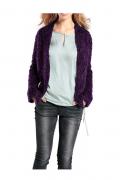 Flauschstrickjacke lila-geflammt