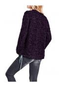 Flauschstrickjacke lila-geflammt
